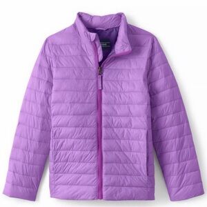 Lands' End Kids packable Puffer Jacket in Purple